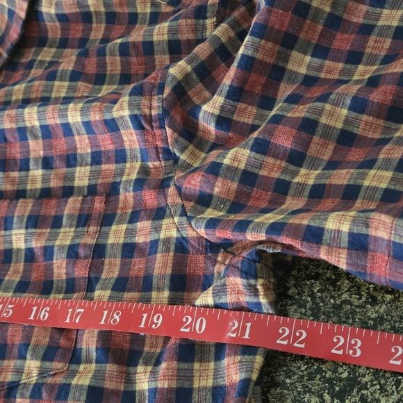 ROWM Men's L Plaid Short Sleeve Shirt Multicolored Chest Pocket - Picture 9 of 10